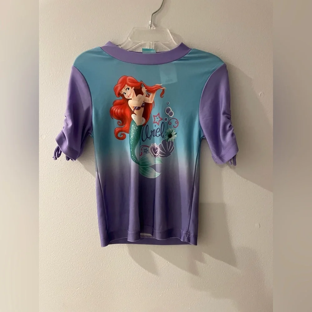Disney Little Mermaid Ariel Rashguard - Teal, Purple size 4T